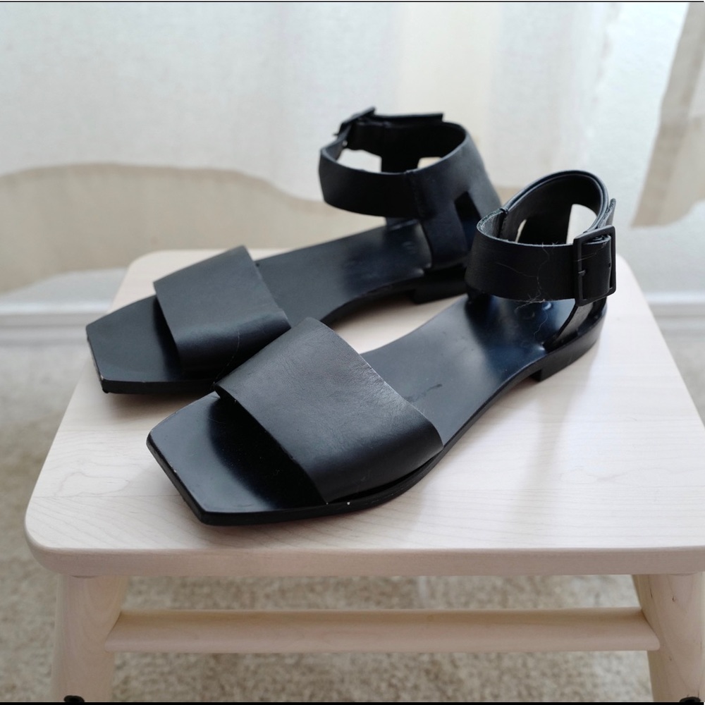 COS leather strap squared toe sandals